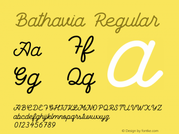 Bathavia Version 1.00;August 27, 2020;FontCreator 12.0.0.2565 64-bit图片样张