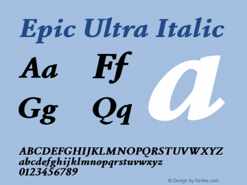 Epic-UltraItalic Version 1.000 2007 initial release图片样张