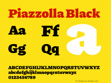 Piazzolla Black Version 2.001 Font Sample