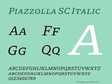 Piazzolla SC Italic Version 2.001图片样张