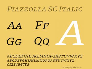 Piazzolla SC Italic Version 2.001图片样张