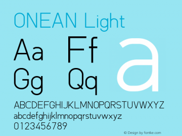 ONEAN Light Version 1.000;hotconv 1.0.109;makeotfexe 2.5.65596图片样张