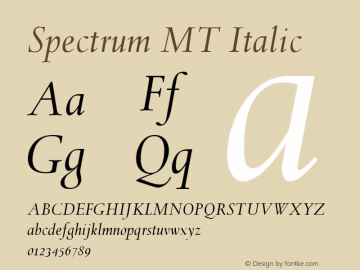 Spectrum MT Italic 001.003图片样张