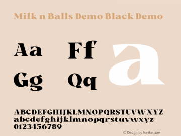 Milk n Balls Black Demo Version 1.000 Font Sample