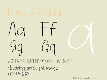 Lafitte Regular Version 1.000 Font Sample