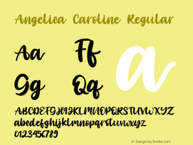 Angelica Caroline Version 1.00;June 18, 2020;FontCreator 12.0.0.2563 64-bit图片样张