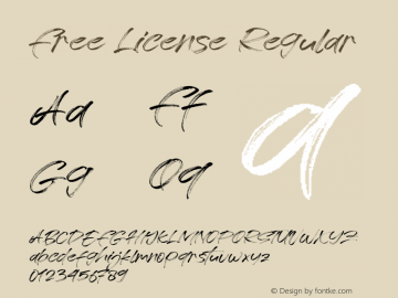 Free License Version 1.000 Font Sample