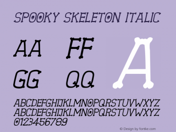 Spooky Skeleton Italic Version 1.00;August 31, 2020;FontCreator 11.5.0.2430 64-bit Font Sample