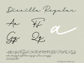 Dienilla Version 1.00;July 16, 2020;FontCreator 11.5.0.2430 64-bit Font Sample