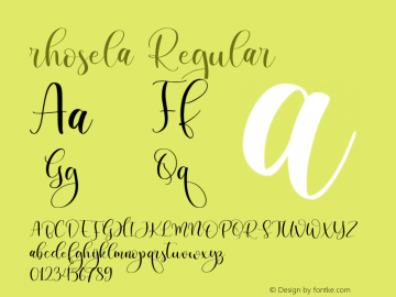 rhosela Version 1.00;July 16, 2020;FontCreator 11.5.0.2430 64-bit Font Sample