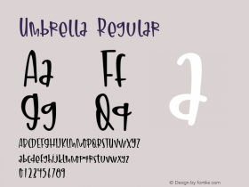 Umbrella Version 1.00;July 17, 2020;FontCreator 11.5.0.2430 64-bit Font Sample