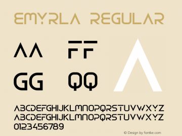 EMYRLA Version 001.000 Font Sample