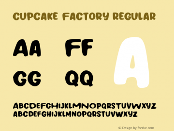 Cupcake Factory Version 1.00;July 20, 2020;FontCreator 12.0.0.2567 64-bit Font Sample