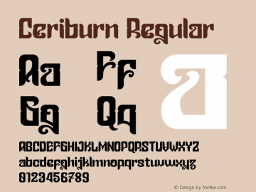 Ceriburn Version 1.00;October 7, 2019 Font Sample