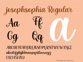 josephsophia Version 1.000 Font Sample