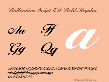 Ballantines Script EF Bold Regular Macromedia Fontographer 4.1 08.06.2001图片样张