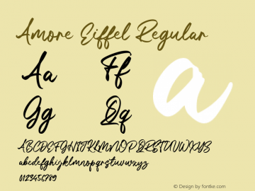 Amore Eiffel Version 1.00;September 6, 2020;FontCreator 12.0.0.2545 64-bit Font Sample