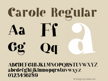 Carole Version 1.00;September 3, 2020;FontCreator 12.0.0.2525 64-bit图片样张