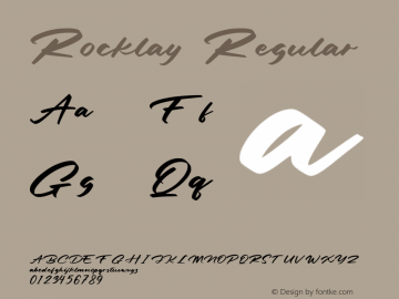 Rocklay Version 1.00;August 17, 2020;FontCreator 12.0.0.2552 64-bit Font Sample