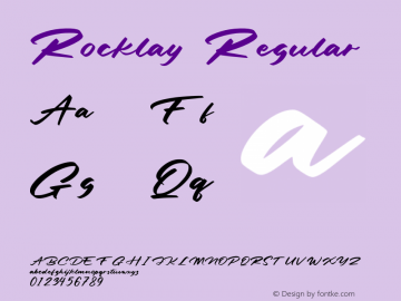 Rocklay Version 1.00;August 17, 2020;FontCreator 12.0.0.2552 64-bit图片样张