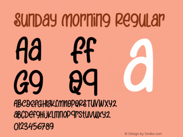 Sunday Morning Version 1.000 Font Sample