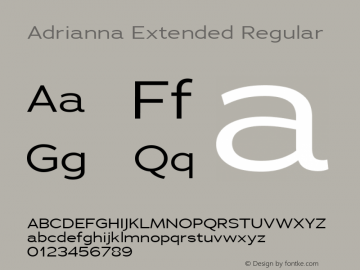 AdriannaExtended-Regular Version 3.001 Font Sample