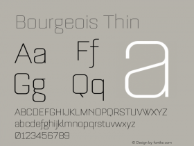 Bourgeois Thin Version 1.105;PS 001.105;hotconv 1.0.88;makeotf.lib2.5.64775 Font Sample