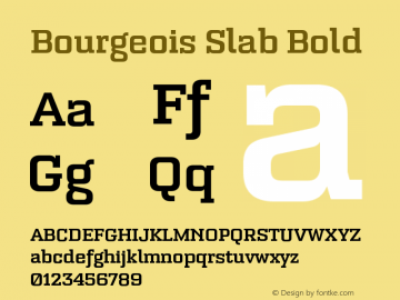 Bourgeois Slab Bold Version 1.000;PS 001.000;hotconv 1.0.88;makeotf.lib2.5.64775 Font Sample