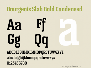 BourgeoisSlab-BoldCondensed Version 1.000;PS 001.000;hotconv 1.0.88;makeotf.lib2.5.64775 Font Sample