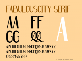 Fabulouscity Serif Version 1.006;Fontself Maker 3.5.1 Font Sample