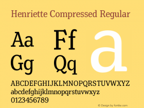HenrietteCompressed-Regular Version 2.001;PS 002.001;hotconv 1.0.88;makeotf.lib2.5.64775图片样张