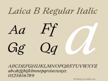 LaicaB-Italic Version 1.000 | wf-rip DC20190215图片样张