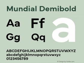 Mundial-Demibold Version 1.000 Font Sample