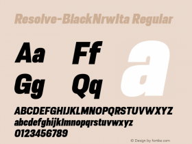 Resolve Sans W05 Black Nrw Ita Version 1.00图片样张