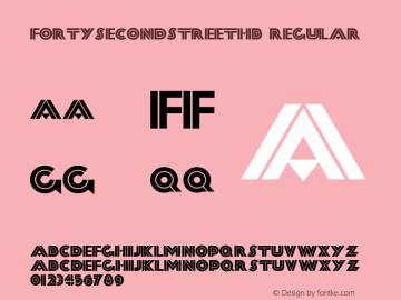 FortySecondStreetHB Regular Version 1.10  6/10/2001 Font Sample