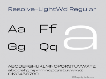Resolve Sans W05 Light Wd Version 1.00 Font Sample