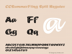 CCSummerFlingSplit-Regular Version 1.00 2018 Font Sample