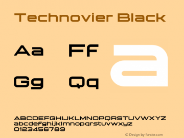 Technovier Black Version 1.00;August 25, 2020;FontCreator 13.0.0.2643 64-bit Font Sample