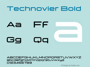 Technovier Bold Version 1.00;August 25, 2020;FontCreator 13.0.0.2643 64-bit图片样张