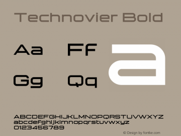 Technovier Bold Version 1.00;August 25, 2020;FontCreator 13.0.0.2643 64-bit Font Sample