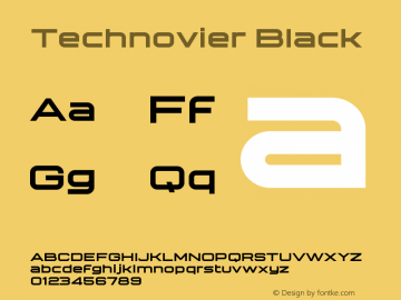 Technovier Black Version 1.00;August 25, 2020;FontCreator 13.0.0.2643 64-bit图片样张