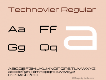 Technovier Version 1.00;August 25, 2020;FontCreator 13.0.0.2643 64-bit Font Sample