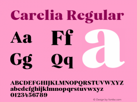 Carelia Upright Version 1.00 Font Sample