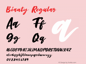 Bianty Version 1.005;Fontself Maker 3.5.1 Font Sample