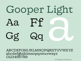 Gooper-Light Version 0.002;PS 000.002;hotconv 1.0.88;makeotf.lib2.5.64775图片样张