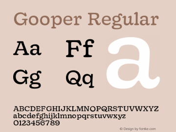 Gooper-Regular Version 0.002;PS 000.002;hotconv 1.0.88;makeotf.lib2.5.64775 Font Sample