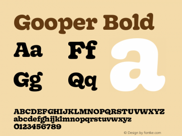 Gooper-Bold Version 0.002;PS 000.002;hotconv 1.0.88;makeotf.lib2.5.64775 Font Sample