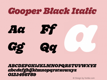 Gooper-BlackItalic Version 0.002;PS 000.002;hotconv 1.0.88;makeotf.lib2.5.64775图片样张
