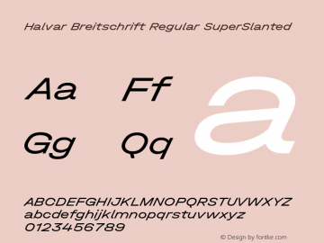 Halvar Breitschrift Regular SuperSlanted Version 1.000图片样张