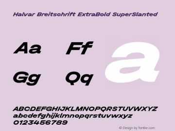 Halvar Breitschrift ExtraBold SuperSlanted Version 1.000图片样张